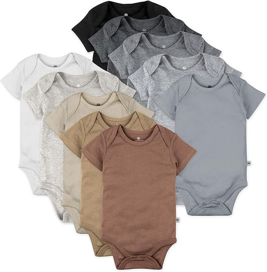 Bodys unisex HonestBaby de manga corta (paquete de 10)
