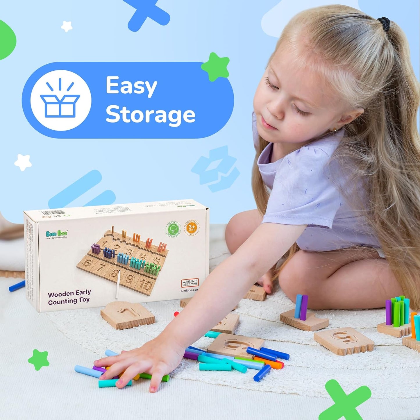 Montessori - Clavijas de conteo y tablas de seguimiento de números