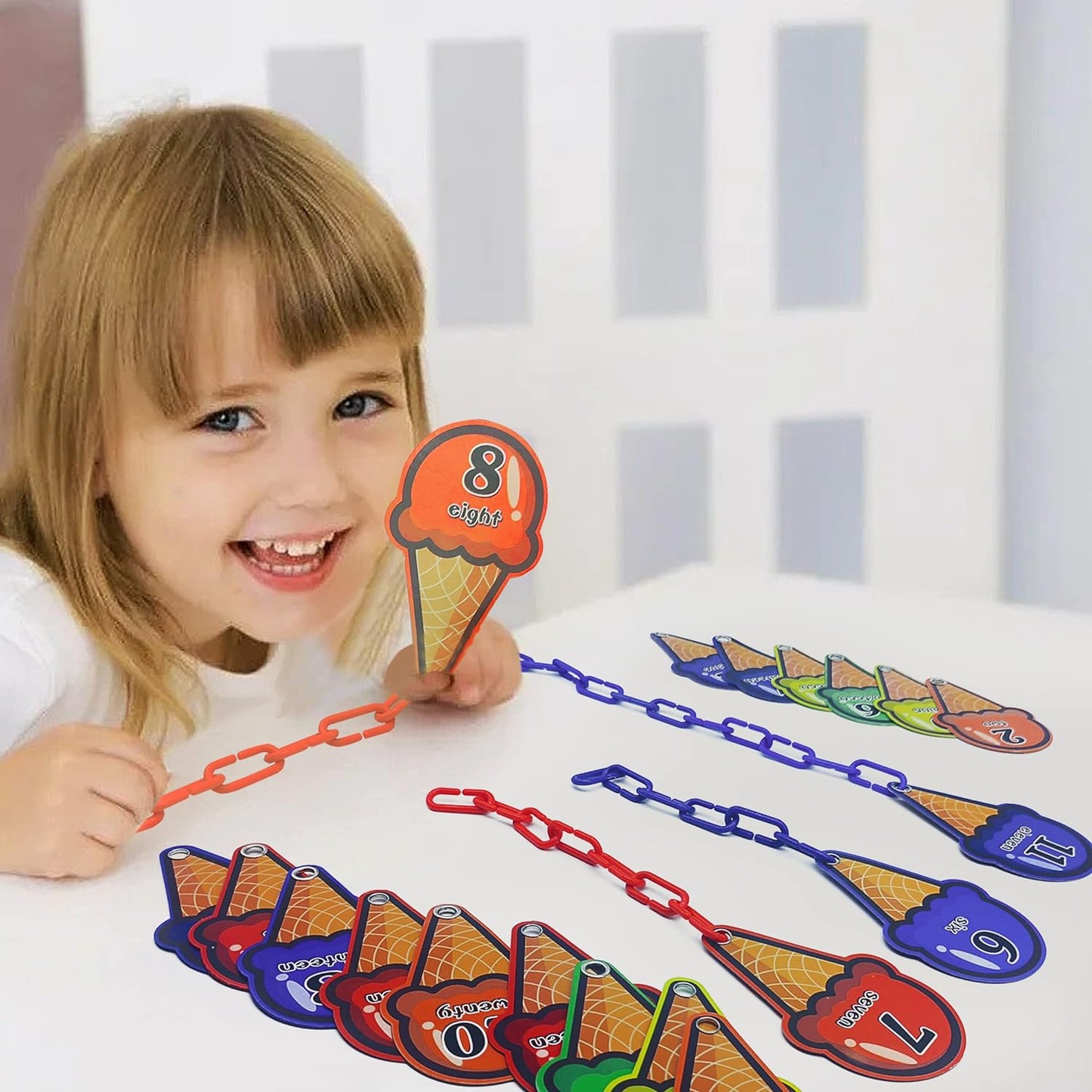 Manipulativos matemáticos de eslabones de cadena