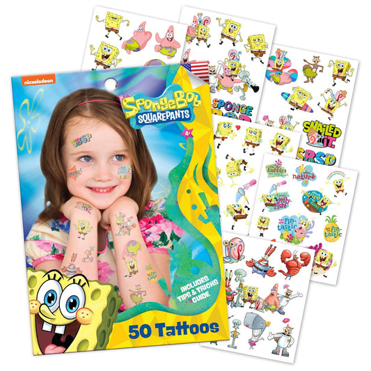 50 tatuajes temporales de Bob Esponja