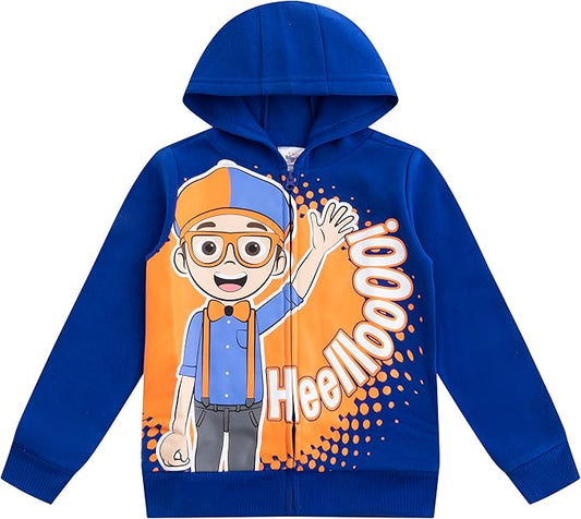 Blippi Sudadera con capucha y cremallera