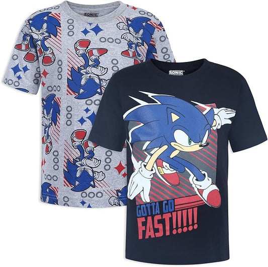 SEGA Sonic The Hedgehog - Paquete de 2 camisetas