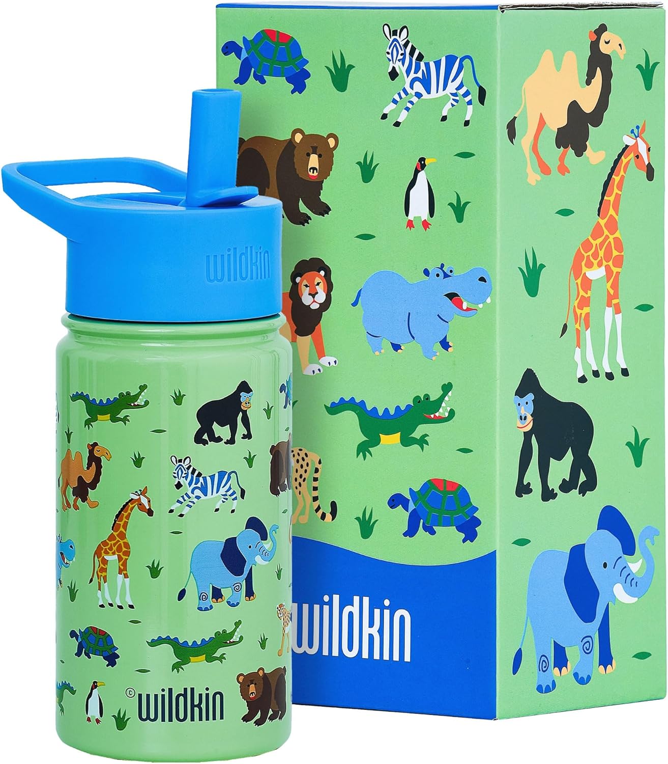 Wildkin Botella de agua de acero inoxidable 14 Onz
