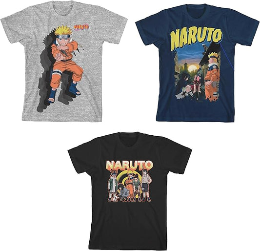 Naruto - Paquete de 3 camisetas de manga corta