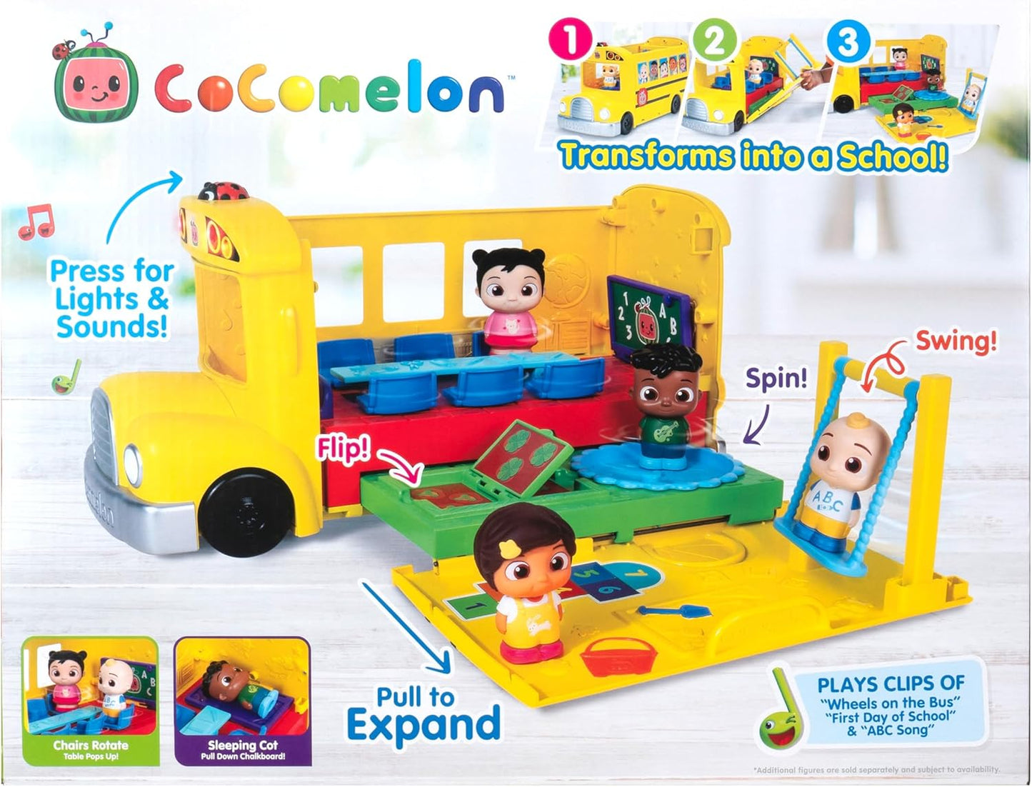 CoComelon - Luces y sonidos - 3 canciones favoritas - 6 áreas de juego