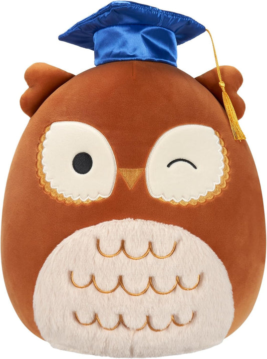 Squishmallows Original Arella Brown Owl de 12 pulgadas con gorra de graduación