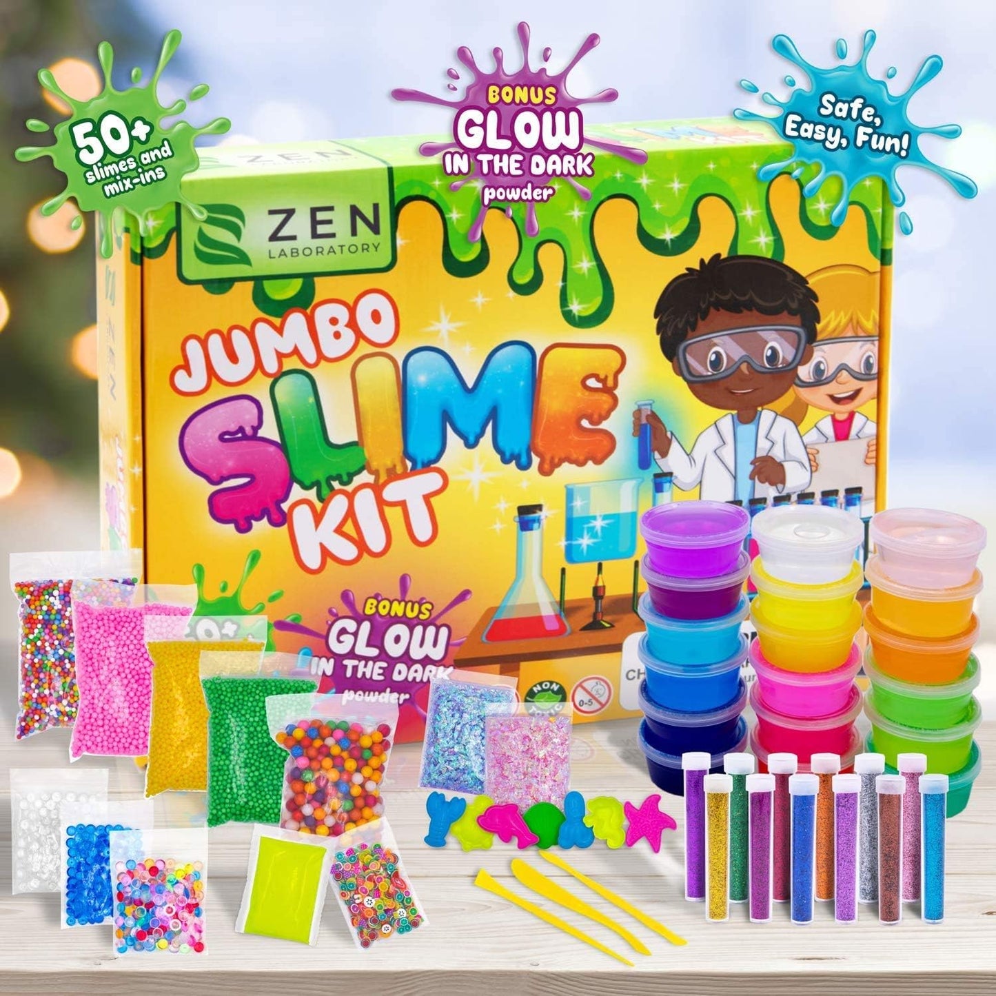 Juego de bricolaje para niñas y niños. Brilla en la oscuridad SLIME