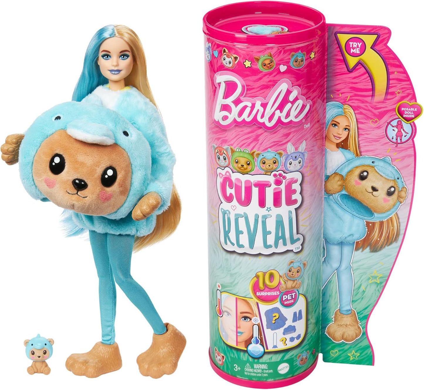 Barbie Muñeca Cutie Reveal y accesorios