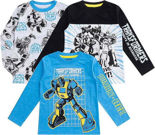 Transformers Hasbro - Paquete de 3 camisetas de manga larga