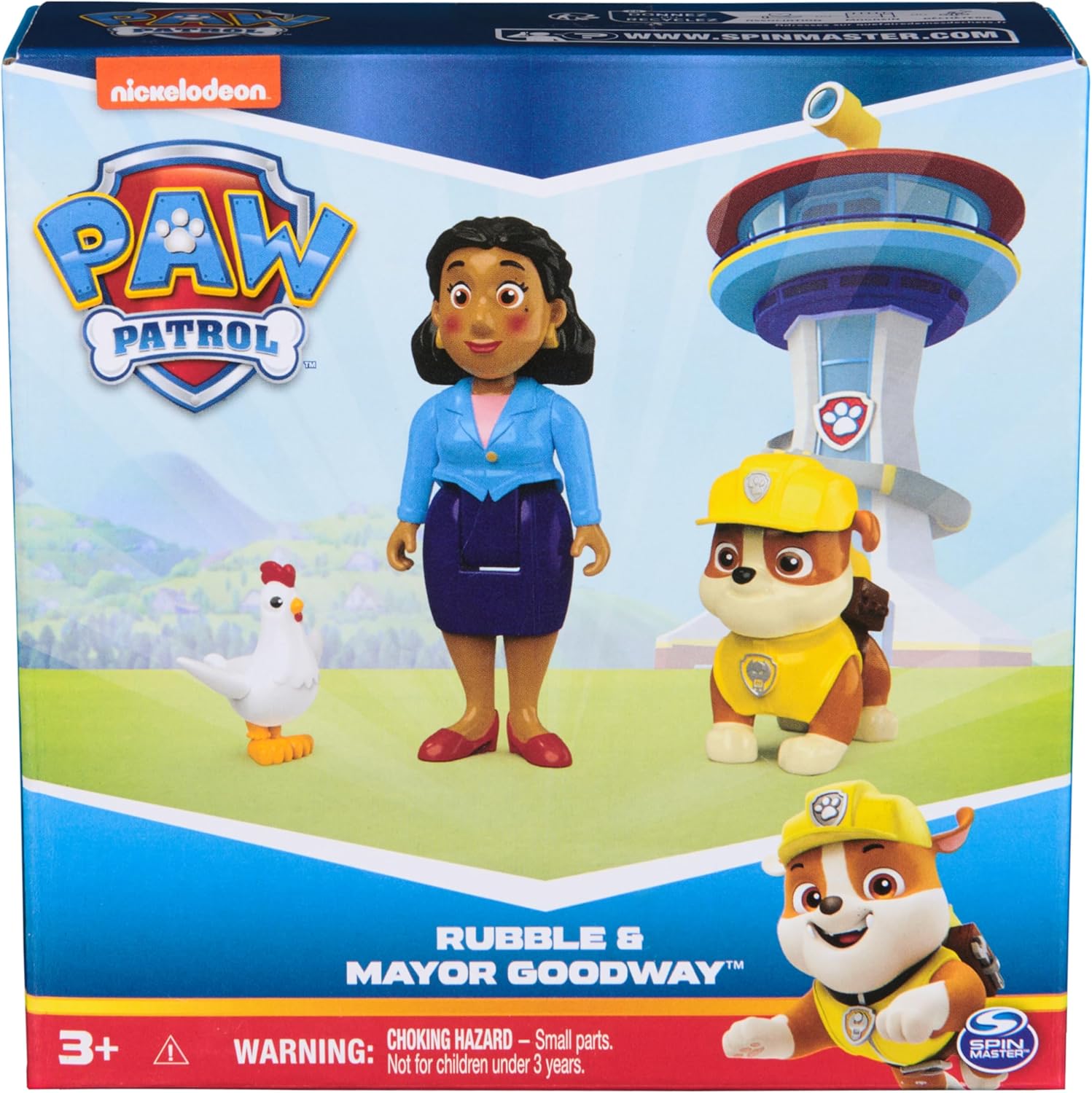 Paw Patrol Figuras de Rubble, Mayor Goodway y Chickaletta