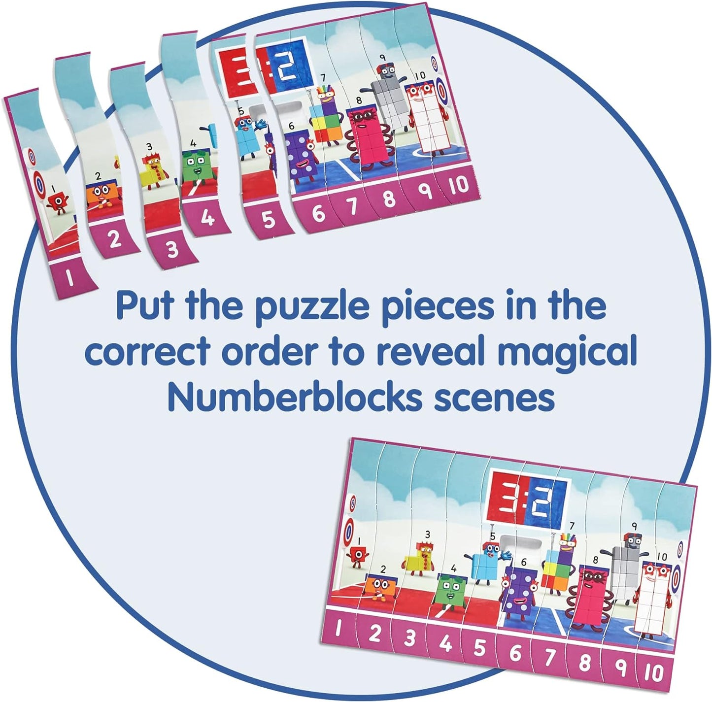 Numberblocks - Juego de rompecabezas de secuenciación, tarjetas de secuencia, juegos de matemáticas para niños de 3 a 5 años