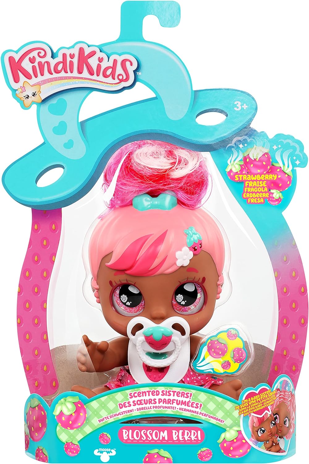 Kindi Kids Muñeca perfumada Sisters de 6.5" y 2 accesorios