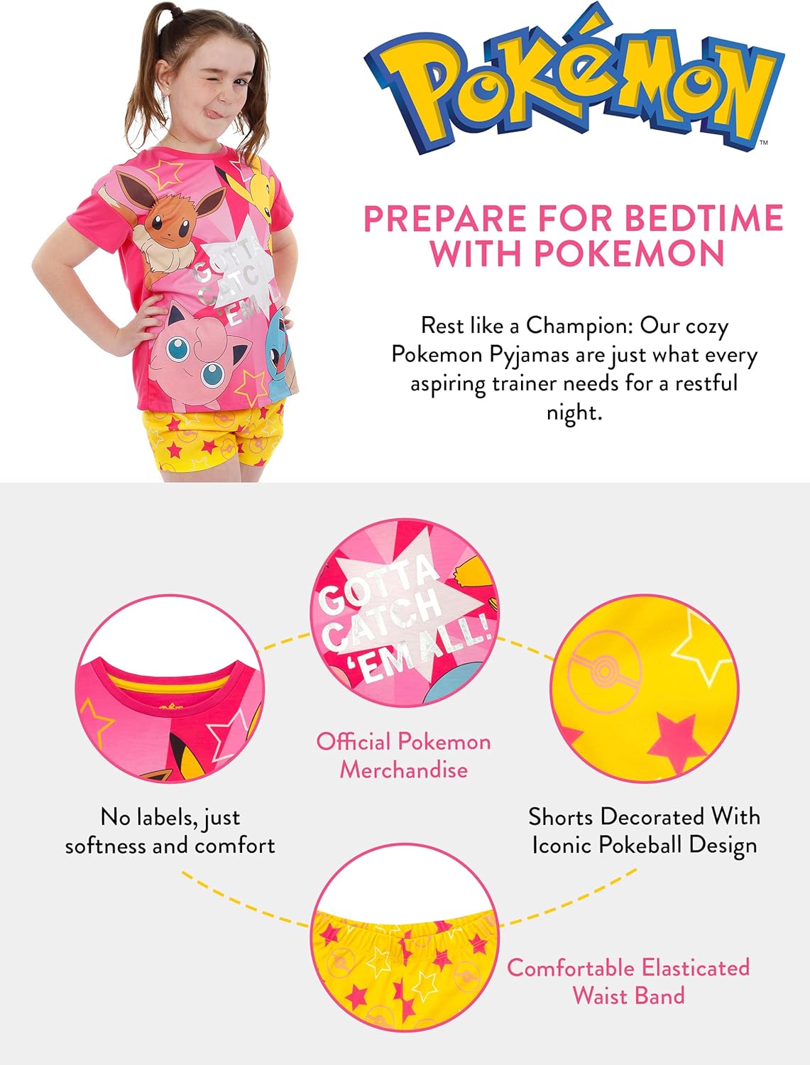 Pokemon Conjunto de pijama para niñas 