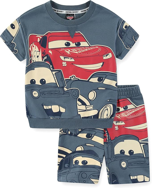Disney Cars - Conjunto de camiseta de manga corta y pantalones cortos