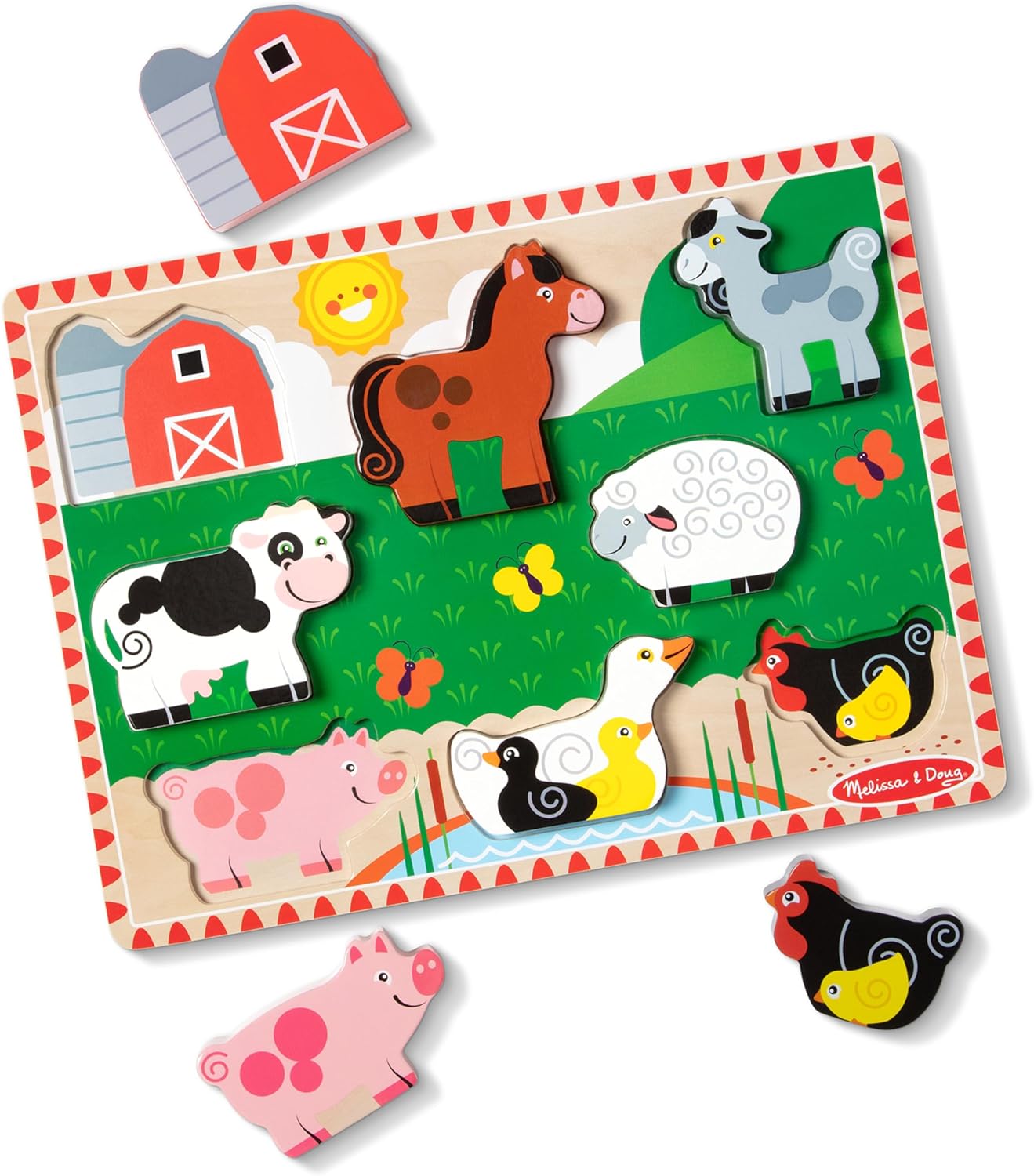 Melissa & Doug Rompecabezas grueso de madera de granja 