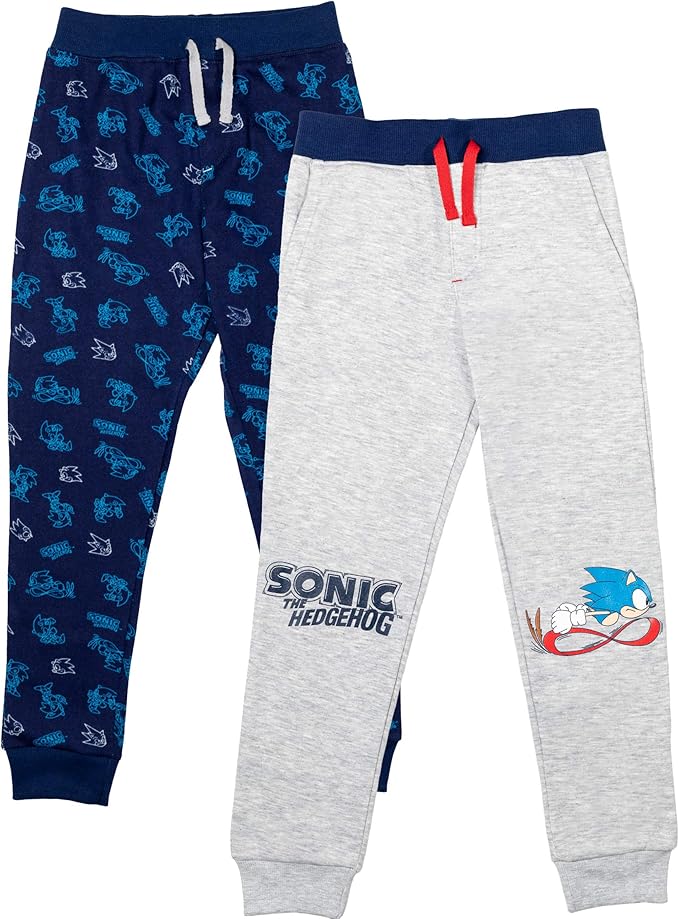 SEGA Sonic The Hedgehog - Paquete de 2 pantalones deportivos