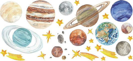 planetas y estrellas Calcomanías de pared para despegar y pegar
