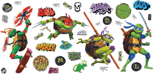 Teenage Mutant Ninja Turtles - Calcomanías de pared para despegar y pegar