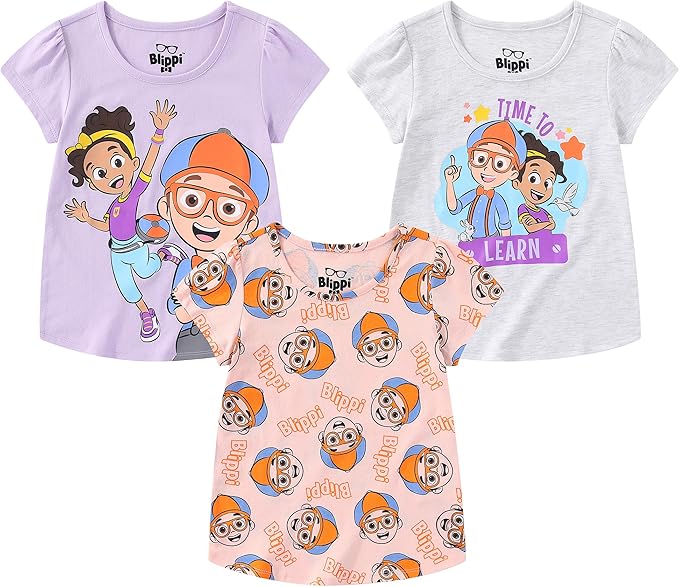 Blippi and Meekah - Paquete de 3 camisetas
