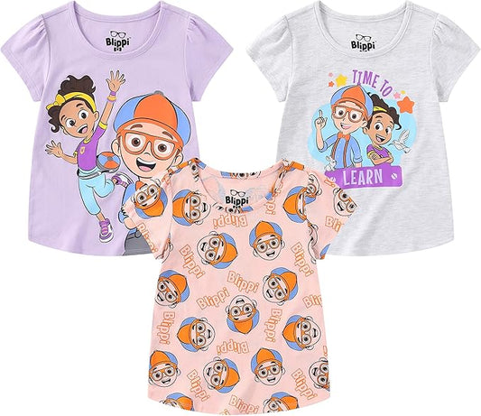Blippi and Meekah - Paquete de 3 camisetas