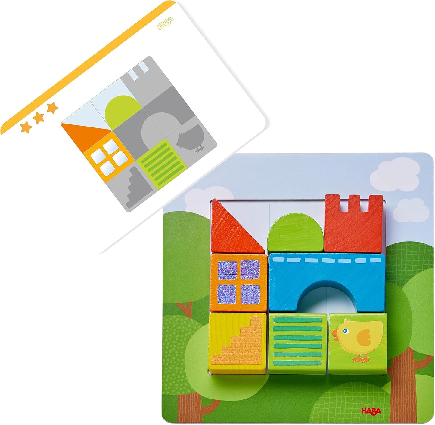 HABA Animal Squares - Rompecabezas de madera gruesa