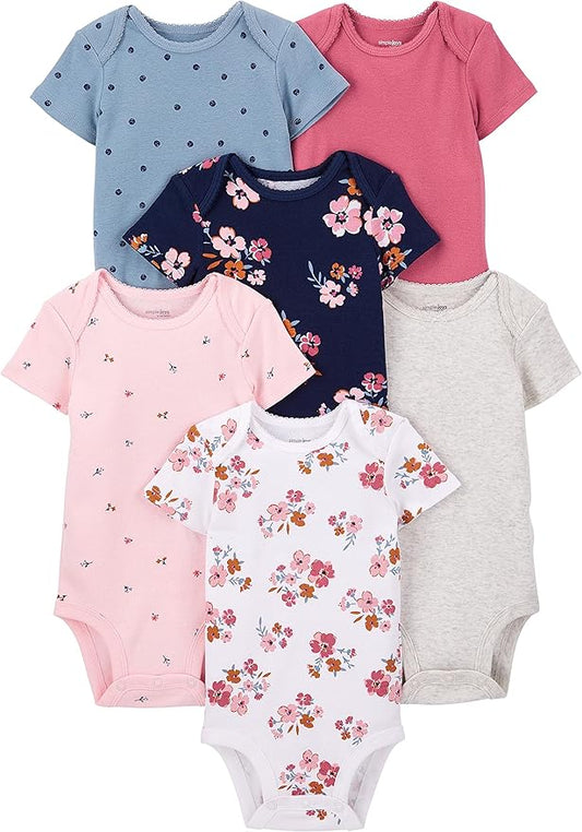 Simple Joys by Carter's - Paquete de 6 mamelucos de manga corta
