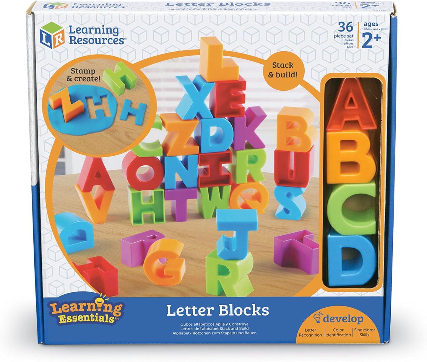 Letter Blocks, Fine Motor Toy, Abcs, Letter Recognition, Alphabet, 36 Pieces, Ages 2+