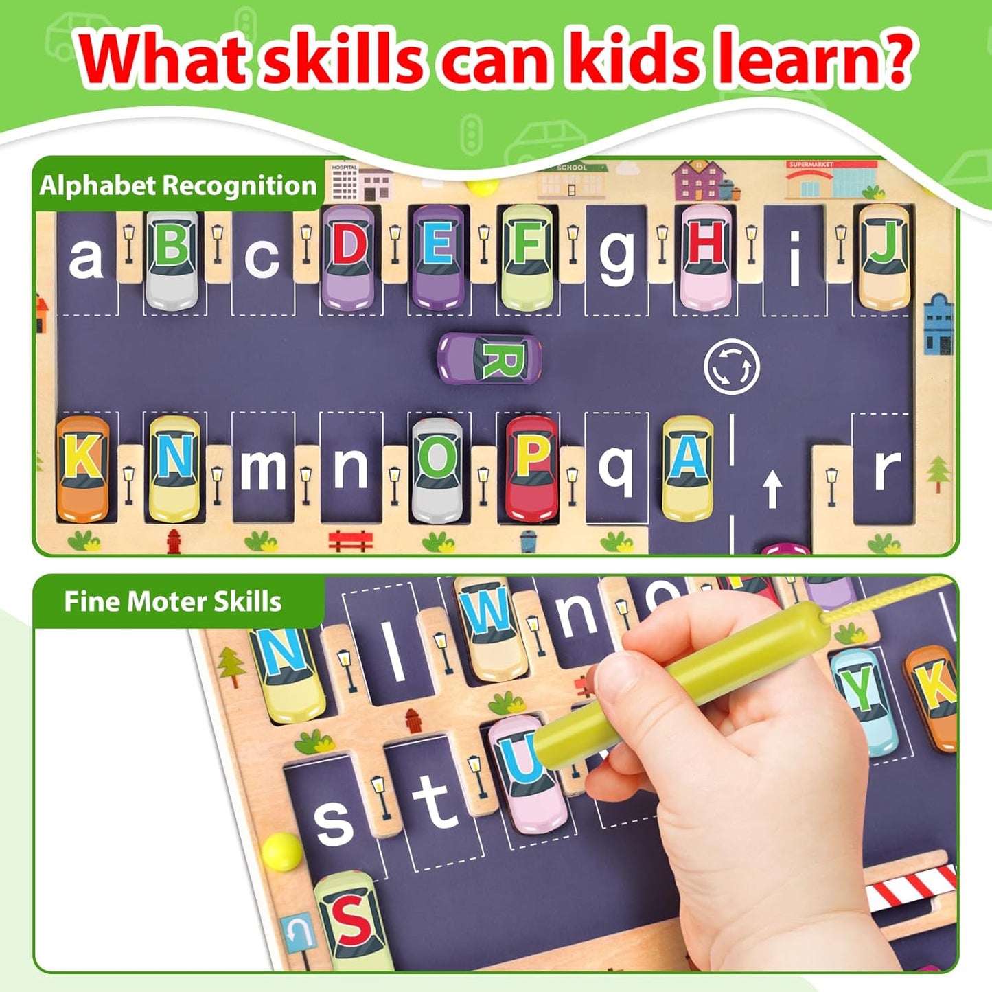 Rompecabezas magnético de madera del laberinto del alfabeto