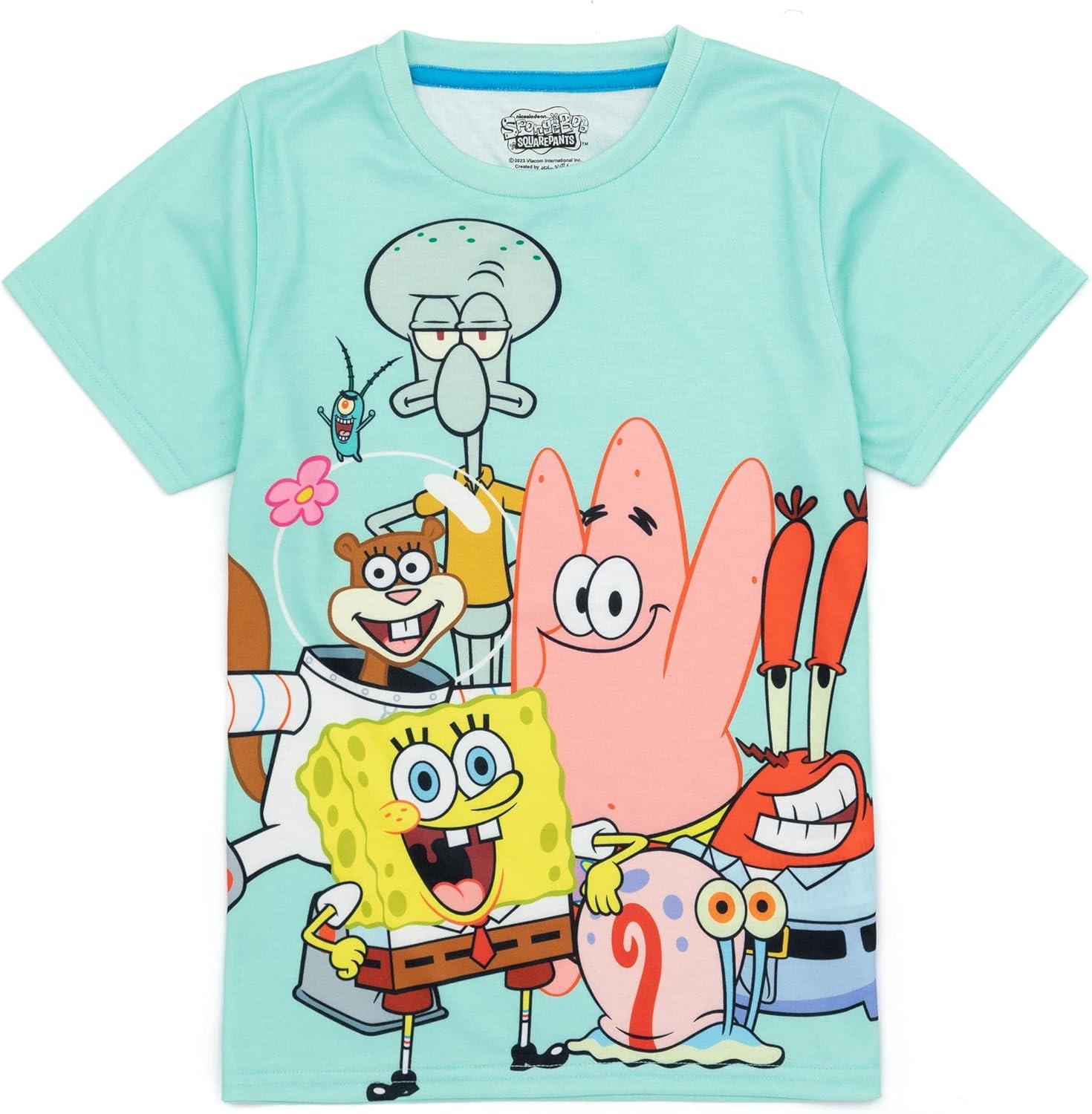 Bob Esponja Camiseta y pantalones cortos azules de manga corta