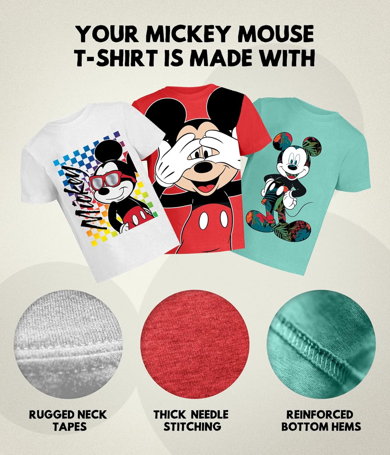 Mickey Mouse T-Shirt (Sets) Donald Duck Goofy Pluto Graphic Fantasia Outfit Tee Baby/Toddlers Birthday to Kids Clothes