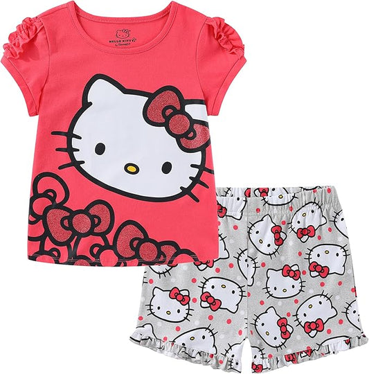 Conjunto de camiseta de manga corta y pantalones cortos de Hello Kitty