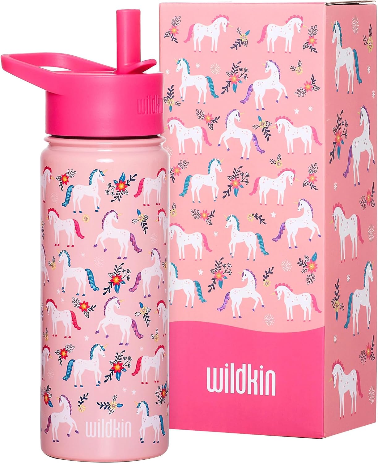 Wildkin Botella de agua de acero inoxidable 18 onzas