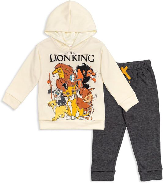 Disney Conjunto de sudadera con capucha y pantalones de forro polar del Rey León