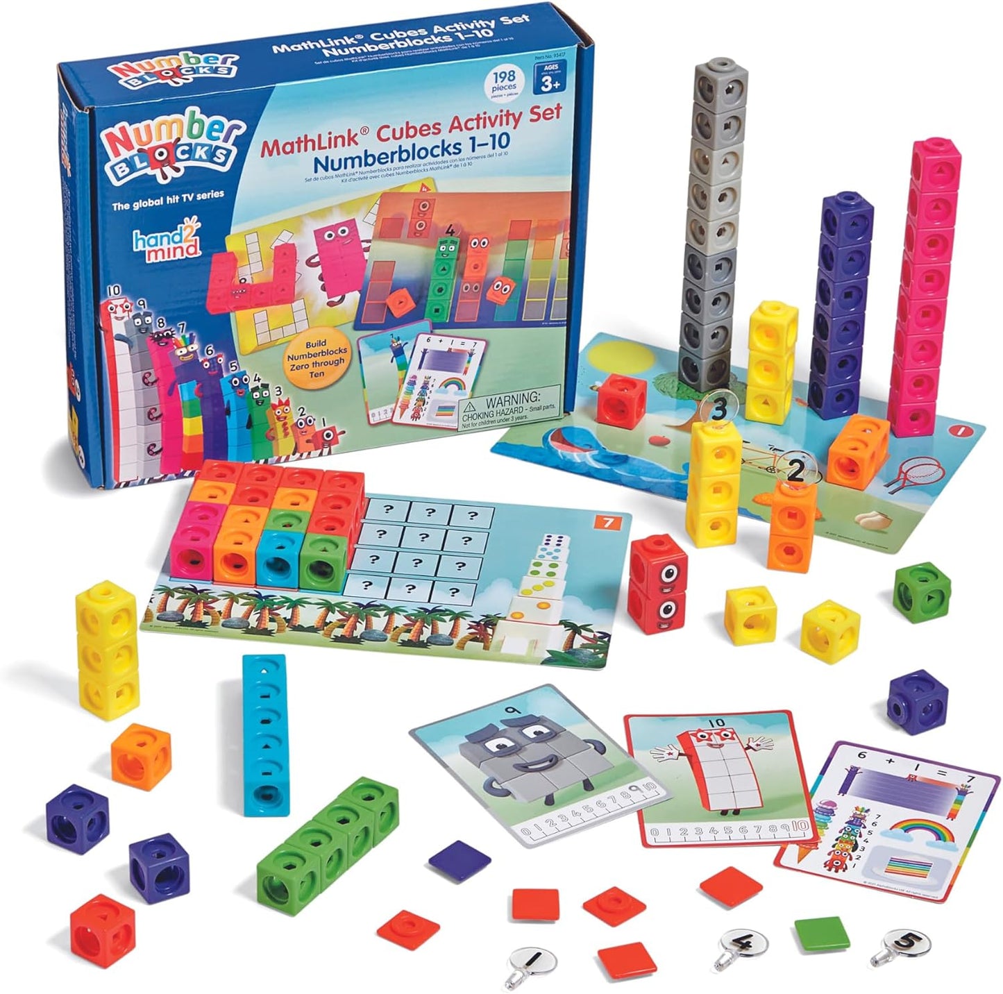 Mathlink Cubes Numberblocks 1-10 Activity Set, 30 Preschool Learning Activities, Counting Blocks, Linking Cubes, Educational Toys for Kids, Number Games, Math Manipulatives Kindergarten