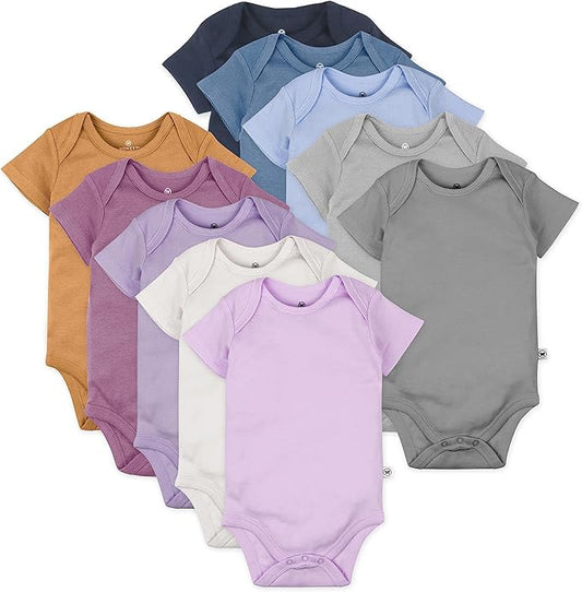 Bodys unisex HonestBaby de manga corta (paquete de 10)