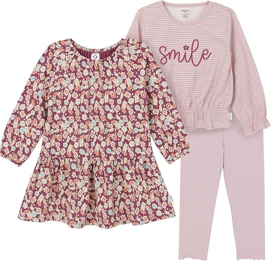 Gerber Conjunto de vestido, top y leggings de 3 piezas