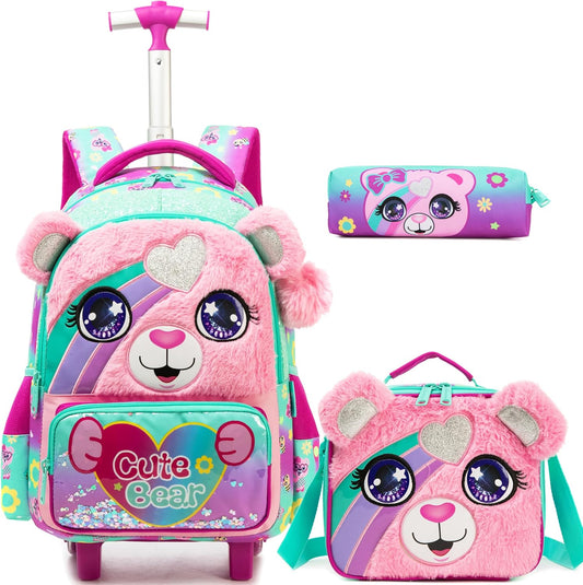 Set de Mochila con rueda 16.5 pulgadas, 3 piezas