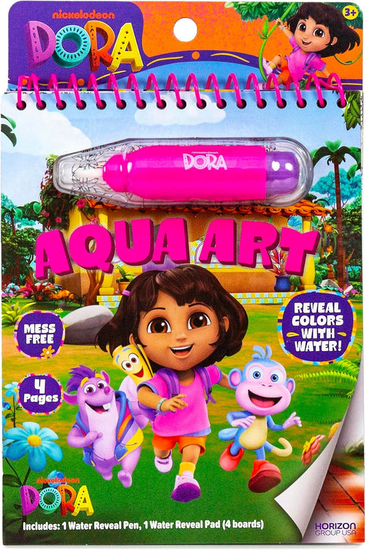 Dora Aqua Art, incluye bolígrafo de pincel y páginas reutilizables para revelar agua