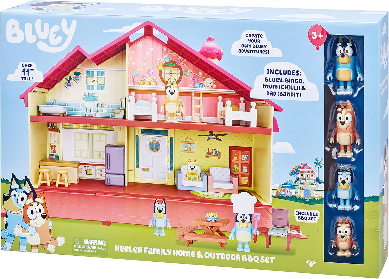 Bluey Mega Bundle Home, juego de asador y 4 figuras