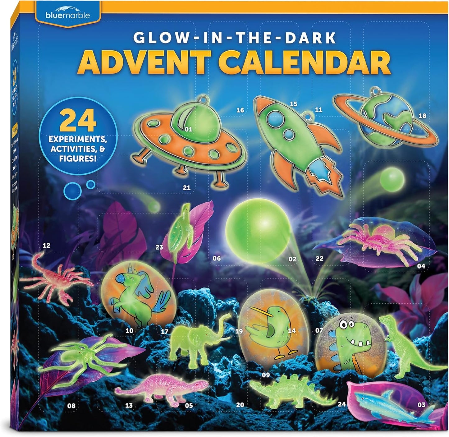 Calendario de Adviento que brilla en la oscuridad
