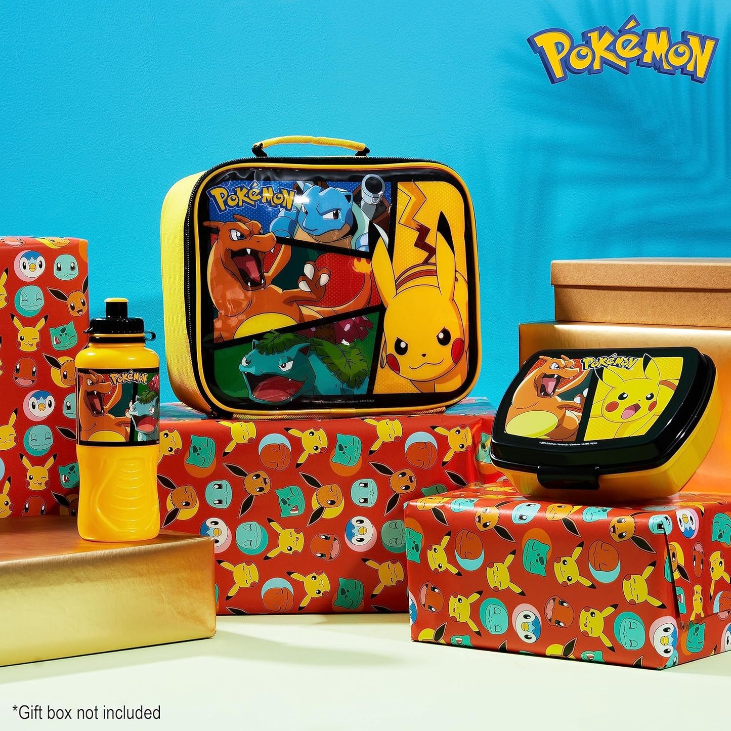 Juego combinado lonchera + botella + caja de aperitivos