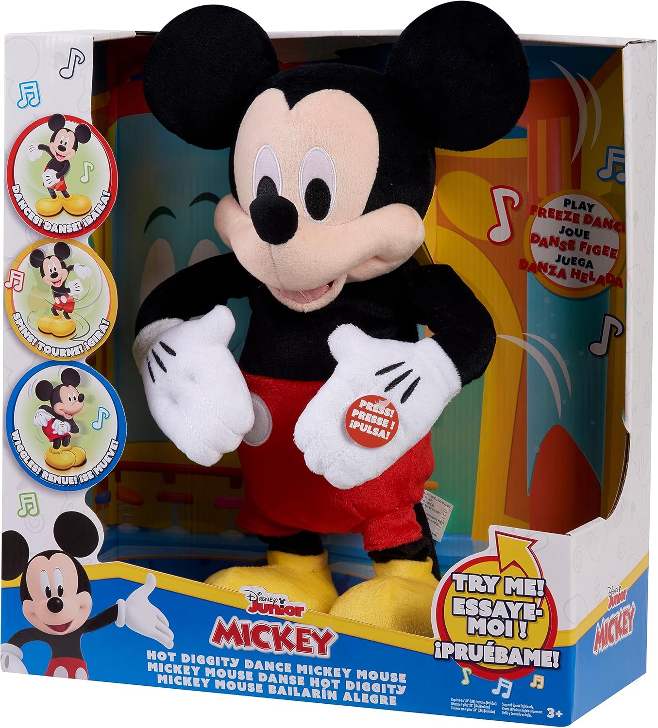 Just Play - Peluche de Mickey Mouse Hot Diggity Dance de Disney, movimiento, sonidos y juegos