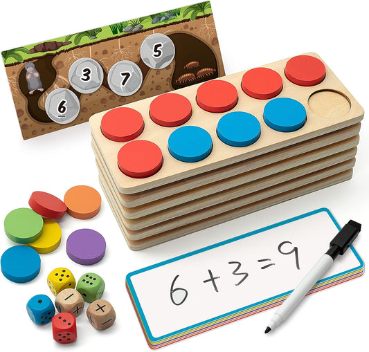 Juego de 10 marcos de madera manipuladores matemáticos