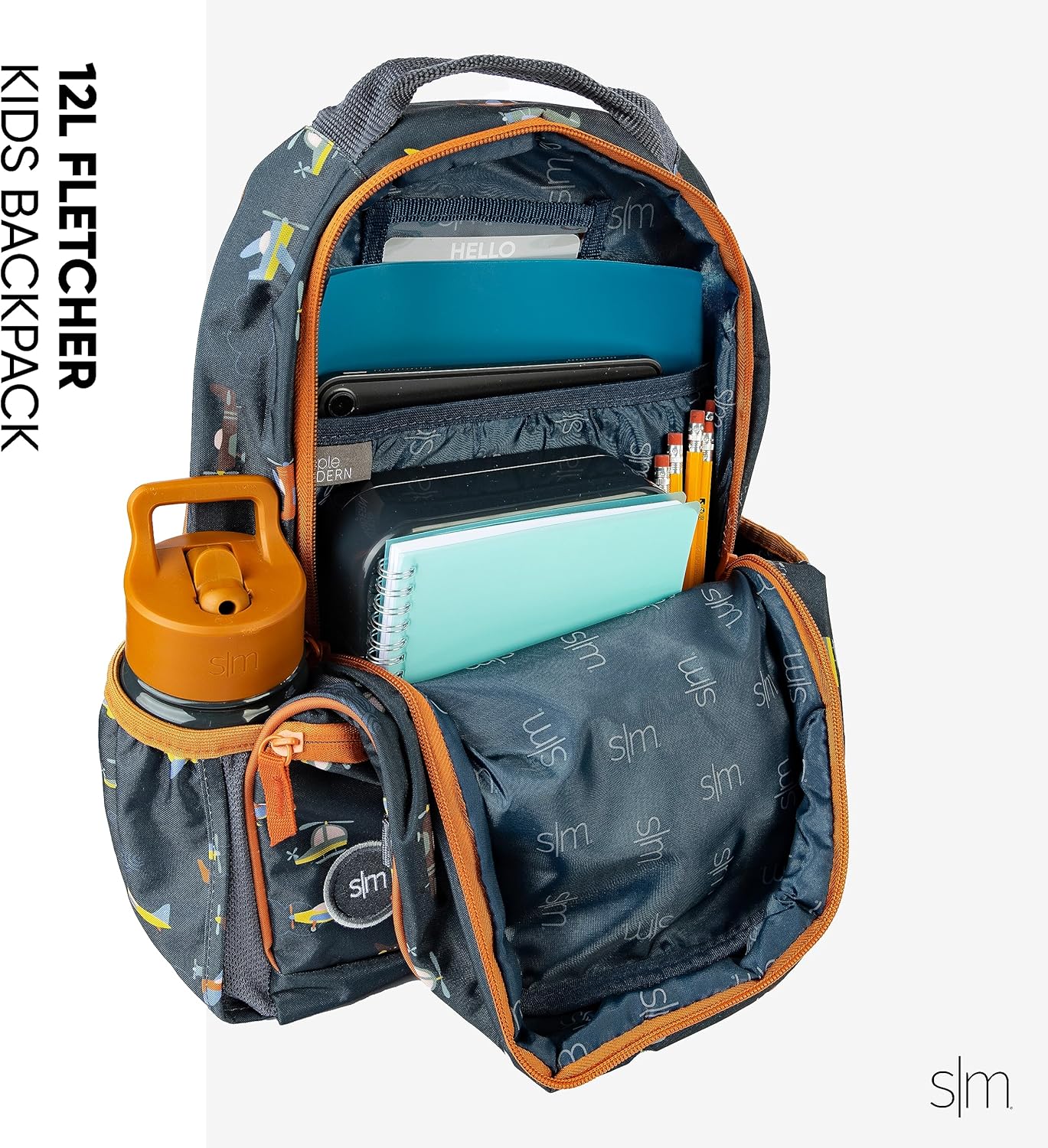 Simple Modern Fletcher - Mochila para niños Camiones 15" Pulgadas 