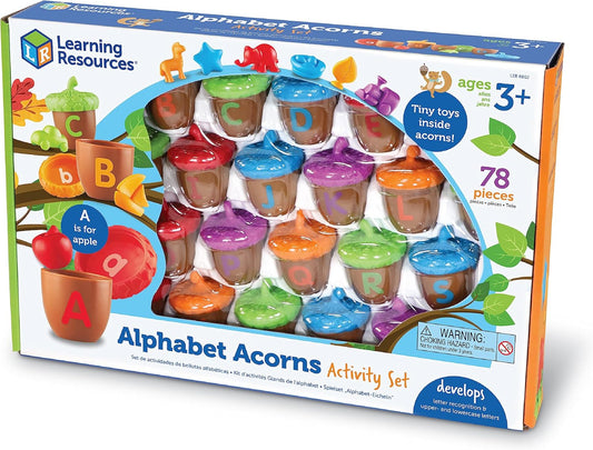 Bellotas con las letras del abecedario