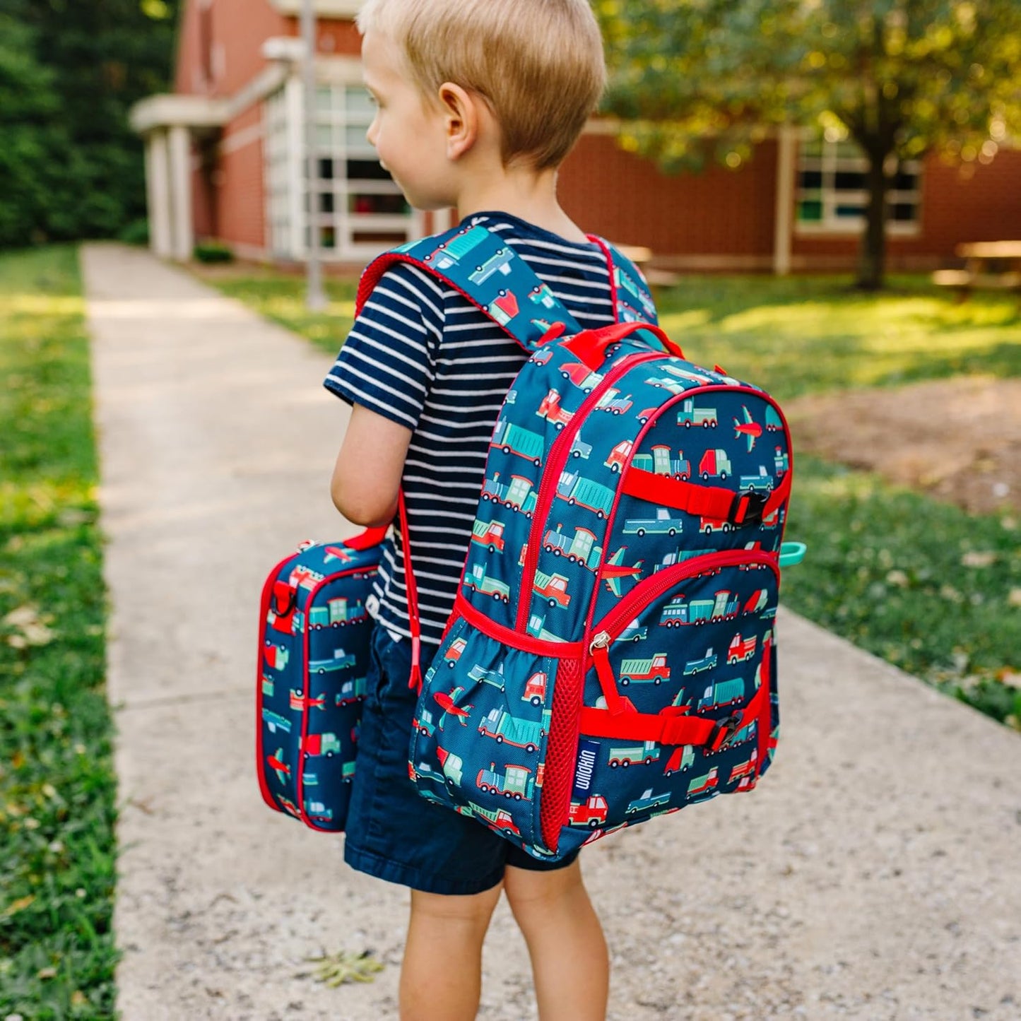 Mochila para niños Wildkin ECO rPET de 15 pulgadas Medios de transporte 