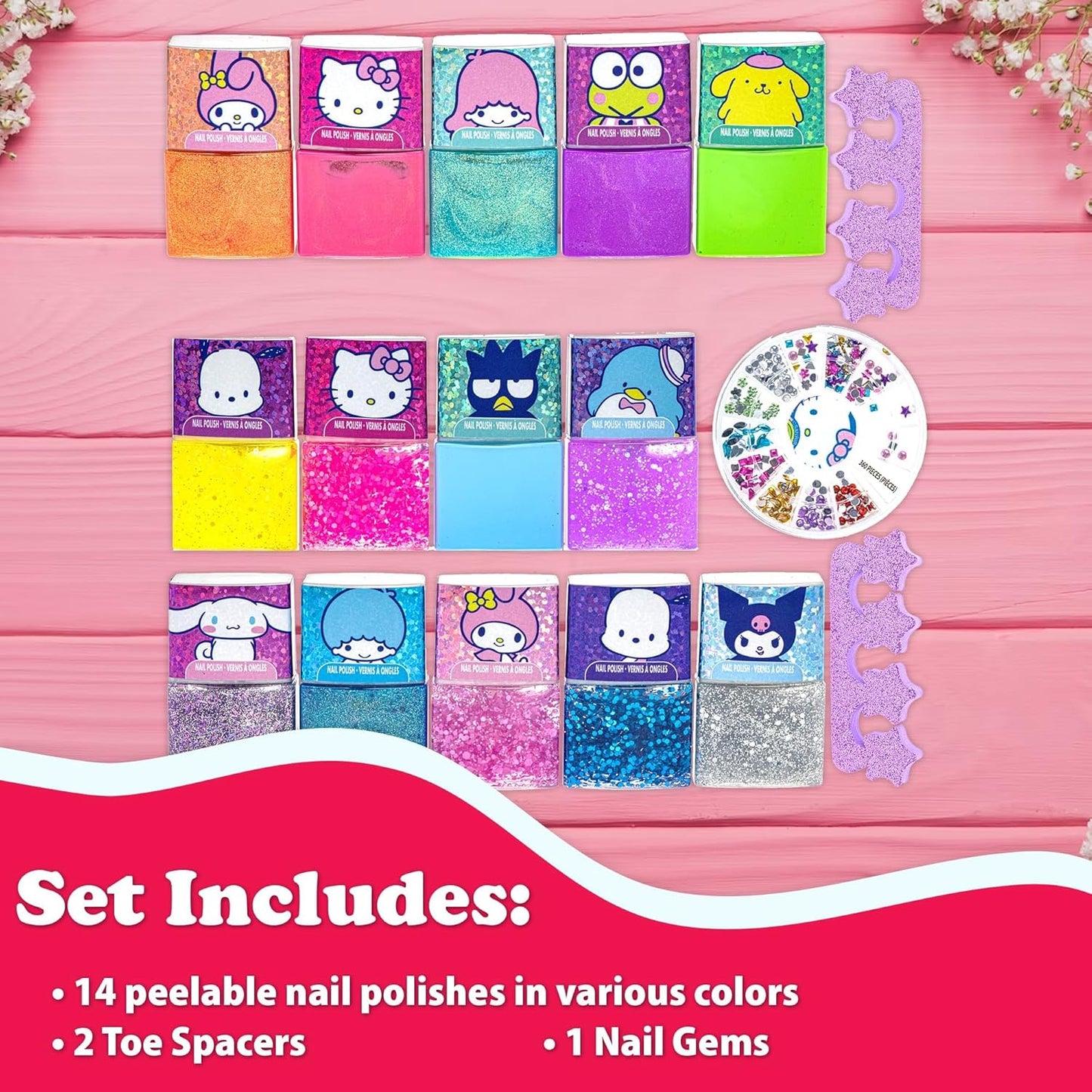 Hello Kitty and Friends - Juego de esmaltes de uñas