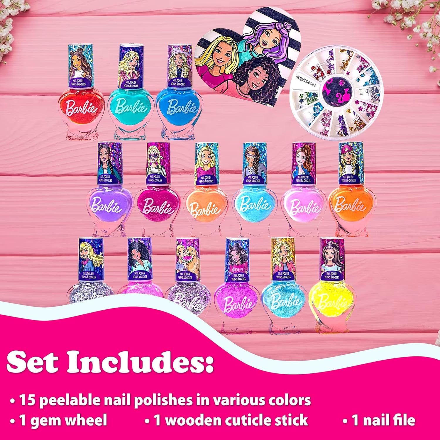 Barbie Movie - Juego de 18 piezas de esmalte de uñas 