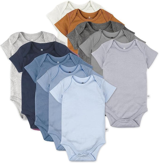 Bodys unisex HonestBaby de manga corta (paquete de 10)
