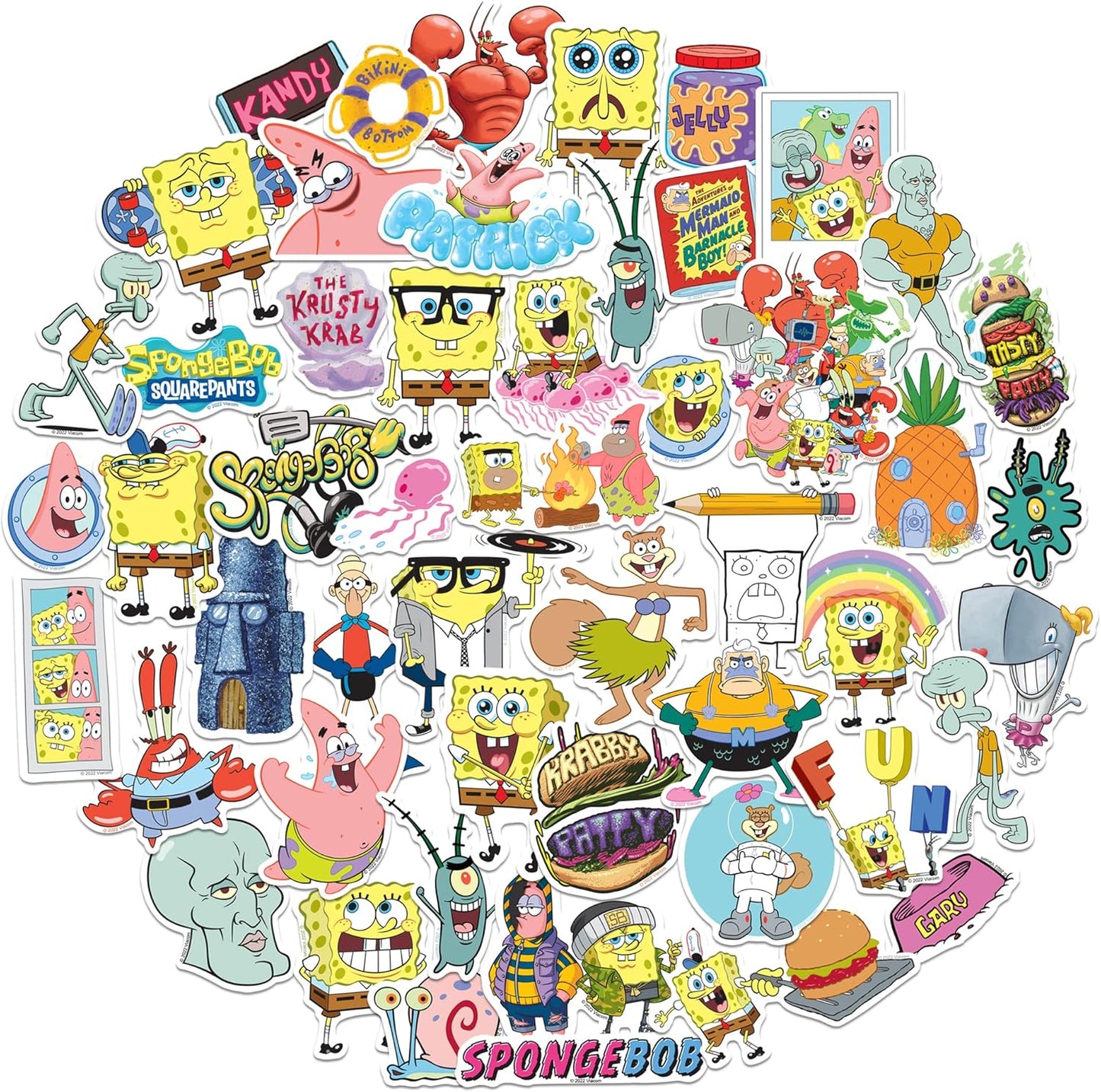 Spongebob Squarepants - Paquete variado de calcomanías de vinilo troqueladas